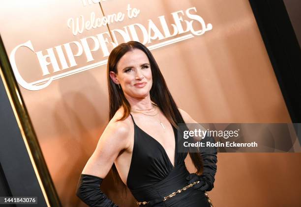Juliette Lewis attends the Los Angeles premiere of Hulu's "Welcome to Chippendales" at Pacific Design Center on November 15, 2022 in West Hollywood,...