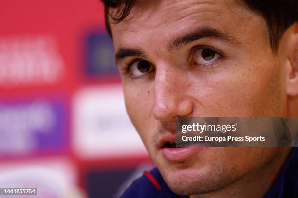 Hugo Guillamon attends during the press conference of Spain before they go to World Cup of Catar at Ciudad del Futbol on november 15 in Las Rozas,...