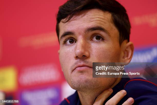 Hugo Guillamon attends during the press conference of Spain before they go to World Cup of Catar at Ciudad del Futbol on november 15 in Las Rozas,...