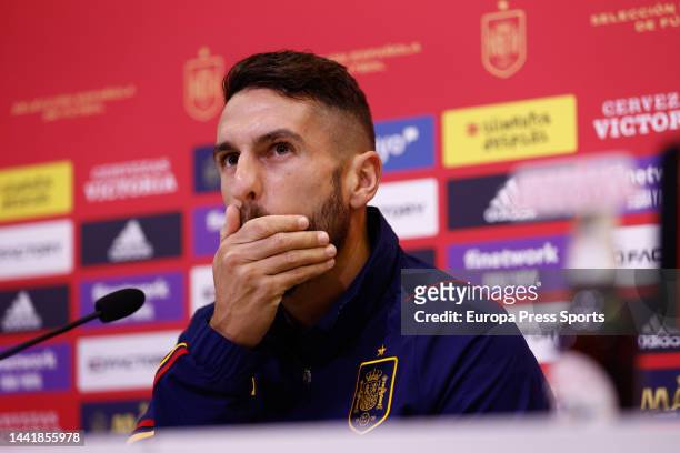 Jorge “Koke” Resurreccion attends during the press conference of Spain before they go to World Cup of Catar at Ciudad del Futbol on november 15 in...