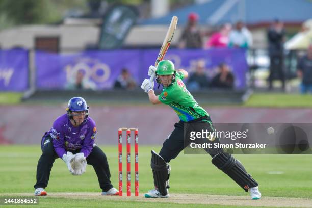 Annabel Sutherland of the Stars bats during the Women's Big Bash League match between the Melbourne Stars and the Hobart Hurricanes at Latrobe...