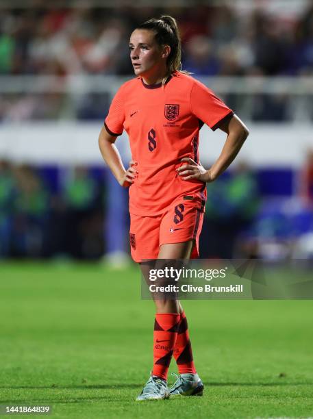 Ella Toone of England in action during the International Friendly between England and Norway at Pinatar Arena on November 15, 2022 in Murcia, Spain.