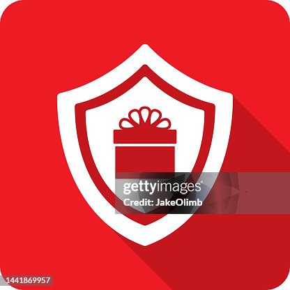 Shield Present Icon Silhouette Shield Present Icon Silhouette