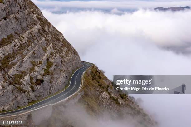 the viewpoint of the port of orduña, tertanga, alava, spain. - mountain road stock pictures, royalty-free photos & images