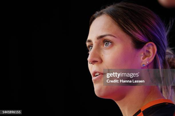 Katrina Gorry of Brisbane Roar during the A-League Women's 2022-23 Season Launch at Ultra Football on November 16, 2022 in Sydney, Australia.