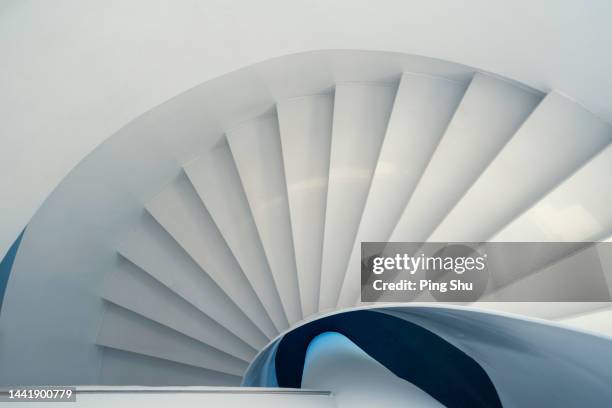 spiral staircase, psychedelic structure, white - abstract architecture stock pictures, royalty-free photos & images