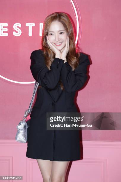 South Korean actress Park Min-Young attends the J.ESTINA pop-up store open photocall at J'Z Bar on November 16, 2022 in Seoul, South Korea.