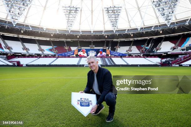 Legend Chase Utley during a photocall to promote the MLB World Tour: London Series 2023 between St. Louis Cardinals and Chicago Cubs at London...