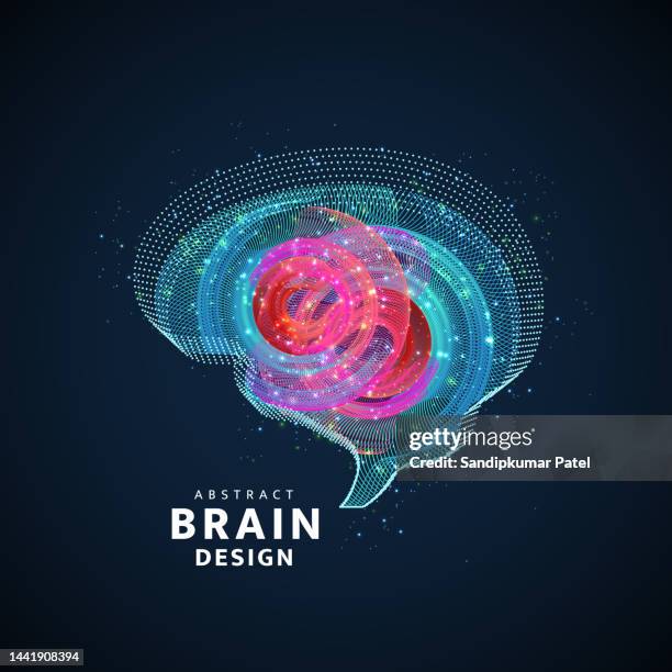 the brain pattern of dots and lines. - creativity logo stock illustrations