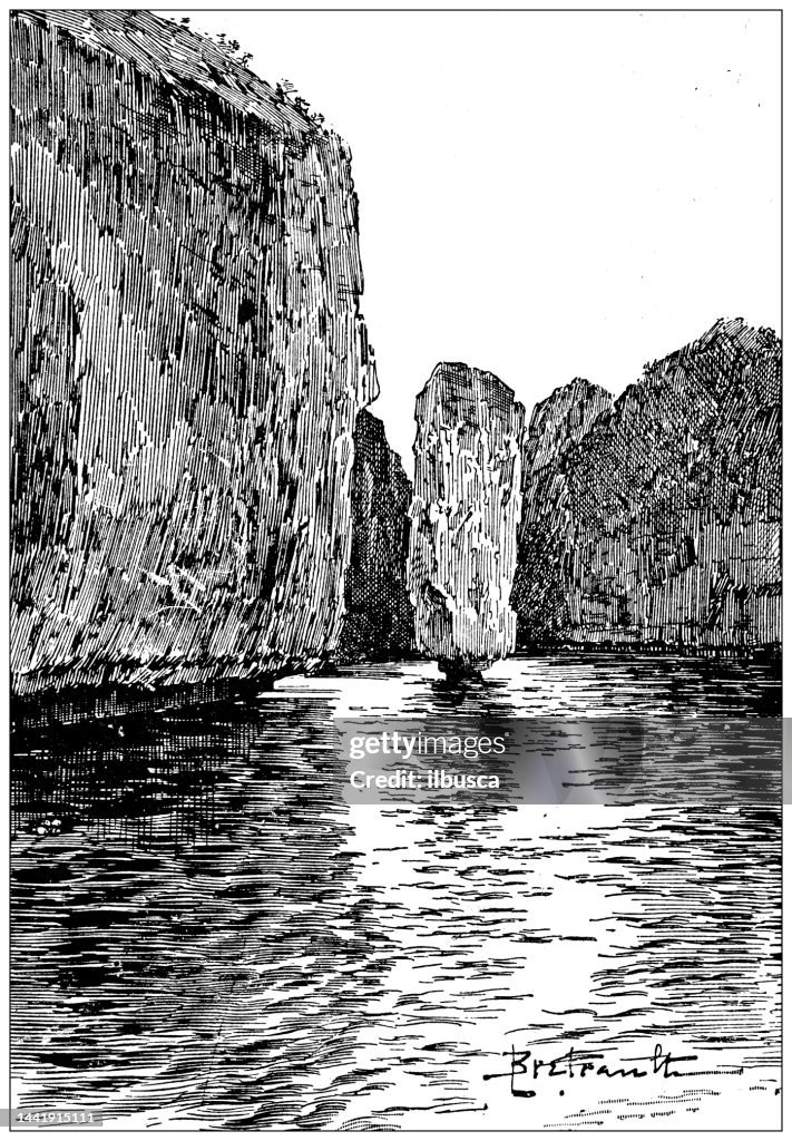 Antique image: Halong Bay, Ha Long Bay