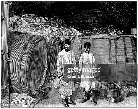Antique image: Solovetsky Monastery, Wine cellar Antique image: Solovetsky Monastery, Wine cellar