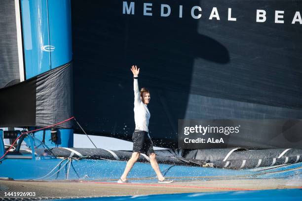 Ultim SVR Lazartigue skipper Francois Gabart takes second position in the transatlantic sailing race Route du Rhum Destination Guadeloupe, on...