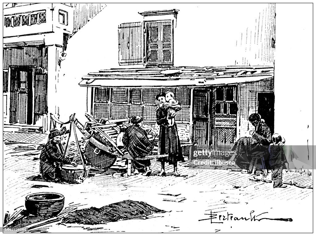 Antique image: Annam House in Hanoi