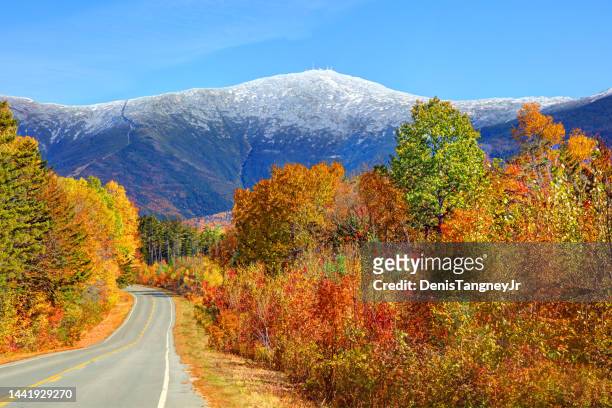 snowcapped  mount washington - snowcapped mountain stock pictures, royalty-free photos & images