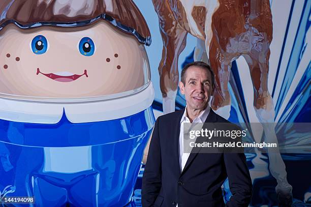 Artist Jeff Koons poses during the 'Jeff Koons' exhibition preview at the Fondation Beyeler on May 11, 2012 in Basel, Switzerland. The exhibition...