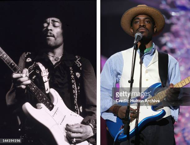 In this composite image a comparison has been made between Jimi Hendrix and Hip-hop star Andre 3000. Andre 3000 will reportedly play Jimi Hendrix in...