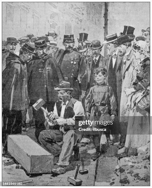 antique image: sculpting stone - stone sculptor stock illustrations