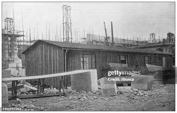 antique image: dorm, la greve - college dorm room stock illustrations