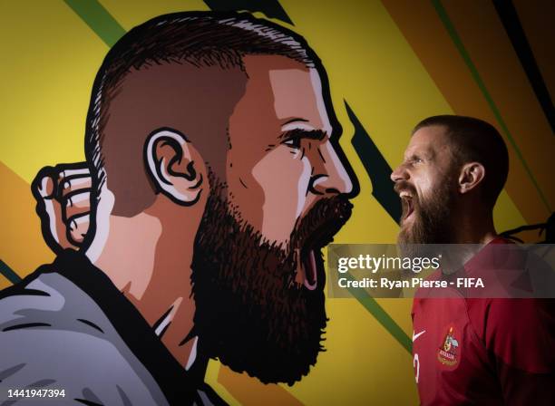 Andrew Redmayne of Australia poses during the official FIFA World Cup Qatar 2022 portrait session on November 15, 2022 in Doha, Qatar.