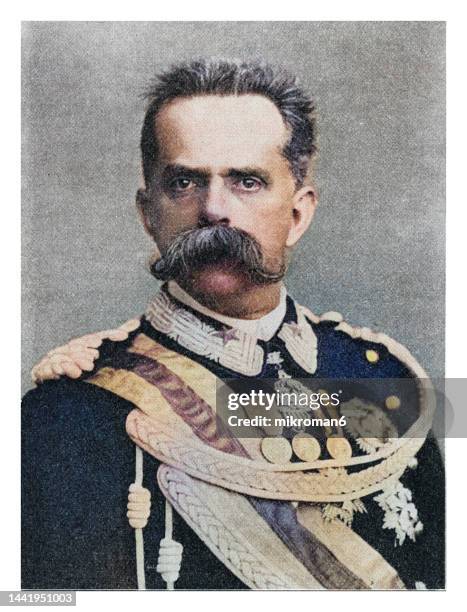 portrait of umberto i of italy, king of italy from 9 january 1878 until his assassination on 29 july 1900 - king royal person - fotografias e filmes do acervo