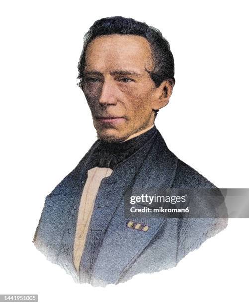 portrait of johan rudolph thorbecke, dutch liberal statesman, one of the most important dutch politicians of the 19th century - rudolph stock pictures, royalty-free photos & images