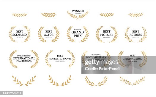 Laurel Wreath Vector Set. Collection of Foliate Award Wreaths for Cinema Festivals etc Laurel Wreath Vector Set. Collection of Foliate Award Wreaths for Cinema Festivals etc