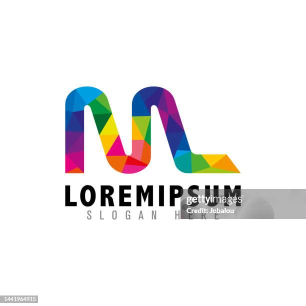 m letter symbol design colorful element template - letter m stock illustrations