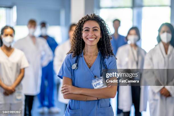 medical team portrait - nurse imagens e fotografias de stock