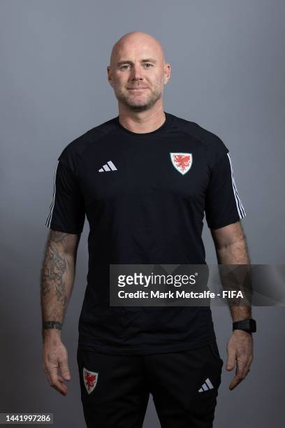 Rob Page, Head Coach of Wales, during the official FIFA World Cup Qatar 2022 portrait session on November 16, 2022 in Doha, Qatar.