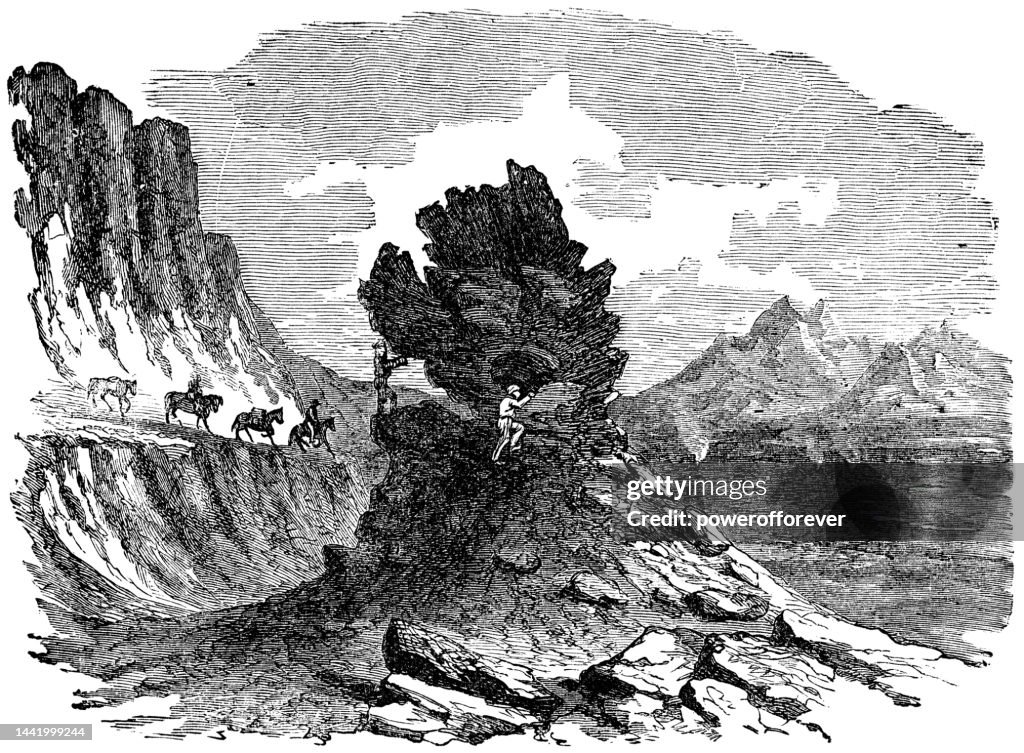 Tintron Lava Tube Cave at Thingvellir National Park in Iceland - 19th Century