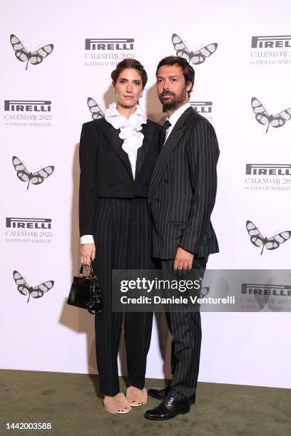 Nicole Moellhausen and Giovanni Tronchetti Provera attend the Calendario Pirelli 2023 Presentation at Pirelli HangarBicocca on November 16, 2022 in...