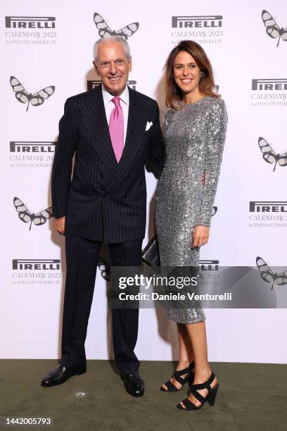 Marco Tronchetti Provera and Ilaria Tronchetti Provera attend the Calendario Pirelli 2023 Presentation at Pirelli HangarBicocca on November 16, 2022...