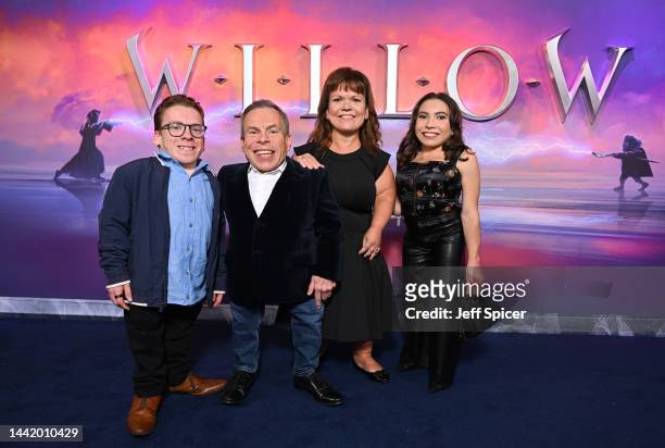 Harrison Davis, Warwick Davis, Samantha Davis and Annabelle Davis attends the UK Special Screening of Lucasfilm original series "Willow" at the...