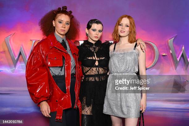 Erin Kellyman, Ruby Cruz and Ellie Bamber attend the UK Special Screening of Lucasfilm original series "Willow" at the Curzon Soho Cinema on November...