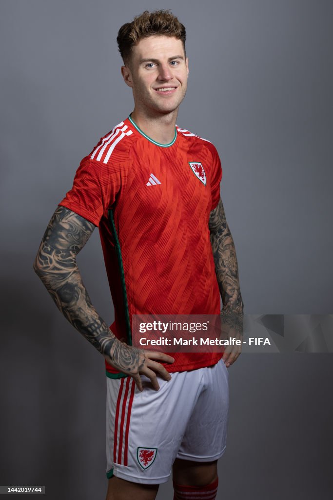Joe Rondo Joe Rodon of Wales poses during the official FIFA World Cup Qatar ...