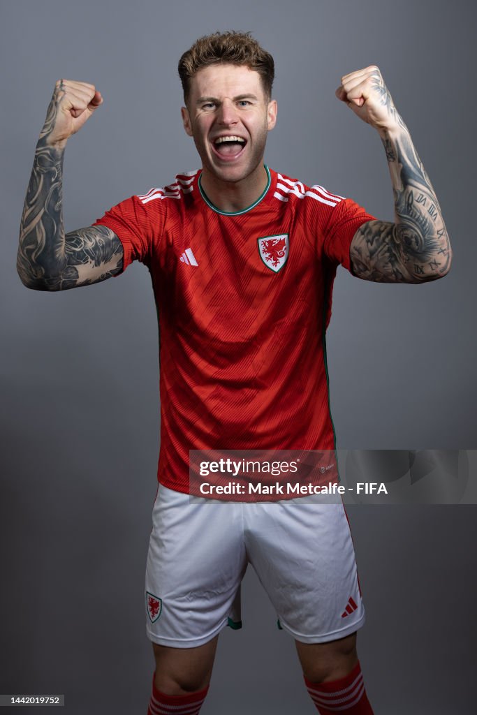 Joe Rondo Joe Rodon of Wales poses during the official FIFA World Cup Qatar ...