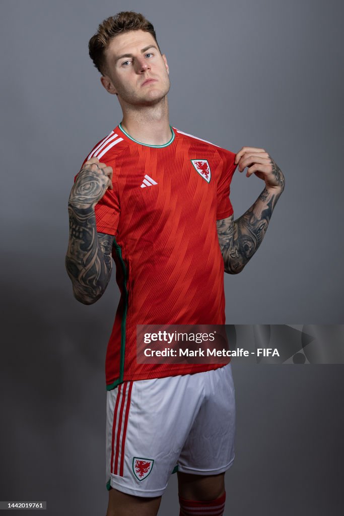 Joe Rondo Joe Rodon of Wales poses during the official FIFA World Cup Qatar ...