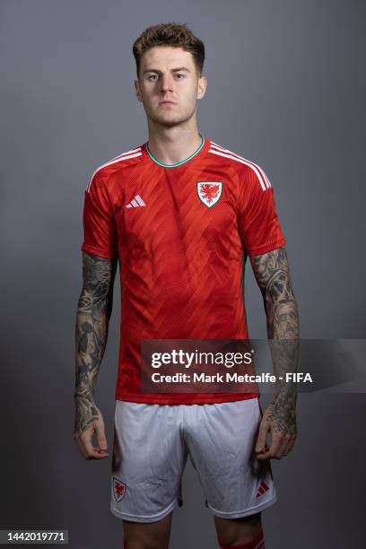 Joe Rondo Joe Rodon of Wales poses during the official FIFA World Cup Qatar ...