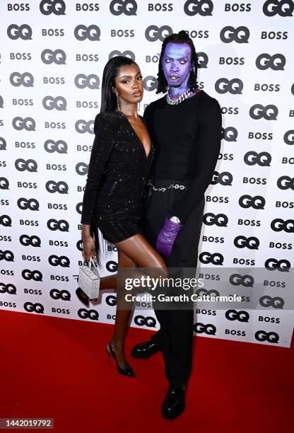 Leomie Anderson and Lancey Foux attend the GQ Men Of The Year Awards 2022 at The Mandarin Oriental Hyde Park on November 16, 2022 in London, England.