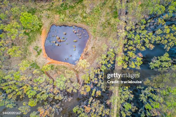 o'keefe rail trail in heathcote - victoria aerial stock pictures, royalty-free photos & images