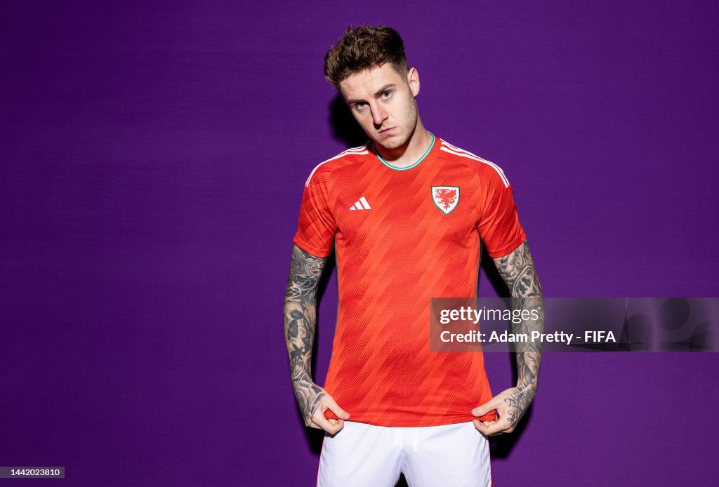 Joe Rondo Joe Rodon of Wales poses during the official FIFA World Cup Qatar ...