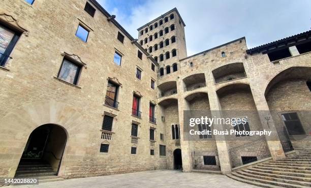 the history museum of barcelona (muhba) in the gothic quarter of barcelona, spain - history museum stock pictures, royalty-free photos & images