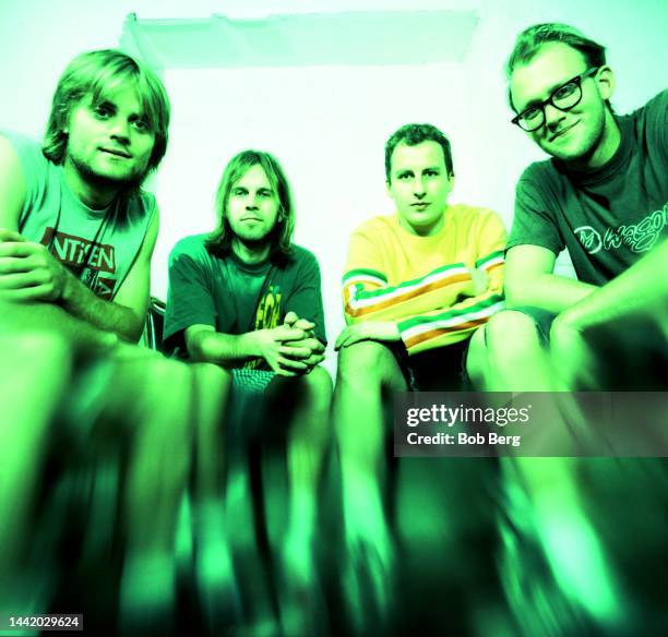 Bassist Matt Gentling, guitarist Eric Johnson, drummer Marc Price, and lead vocalist/guitarist Eric Bachmann, of the American indie rock band Archers...