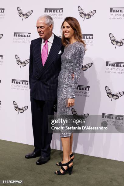 Marco Tronchetti Provera and Ilaria Tronchetti Provera attend the Calendario Pirelli 2023 Presentation at Pirelli HangarBicocca on November 16, 2022...