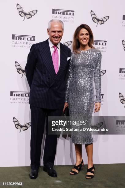 Marco Tronchetti Provera and Ilaria Tronchetti Provera attend the Calendario Pirelli 2023 Presentation at Pirelli HangarBicocca on November 16, 2022...