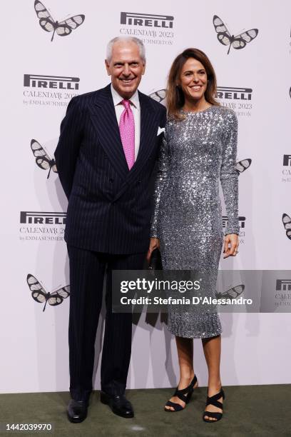 Marco Tronchetti Provera and Ilaria Tronchetti Provera attend the Calendario Pirelli 2023 Presentation at Pirelli HangarBicocca on November 16, 2022...