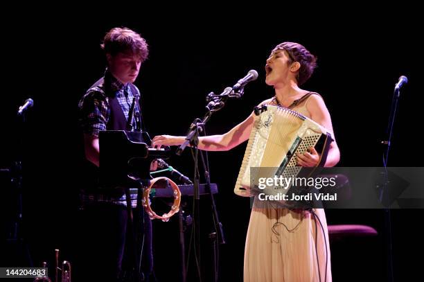 Simon Beaumont and Maia Vidal perform on stage at Palau De La Musica on May 11, 2012 in Barcelona, Spain.