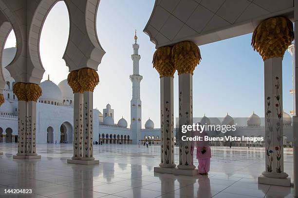 arab woman in the great  mosque - sheikh zayed grand mosque stock pictures, royalty-free photos & images