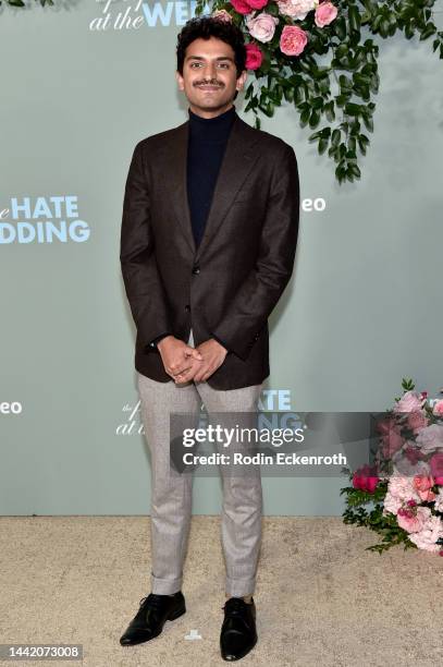 Karan Soni attends the Los Angeles premiere of Prime Video's "The People We Hate At The Wedding" at Regency Village Theatre on November 16, 2022 in...