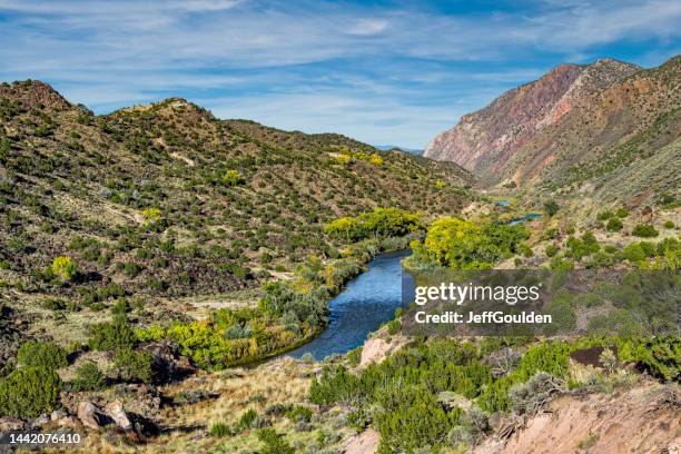 rio grande gorge in the fall - rio grande national park stock pictures, royalty-free photos & images